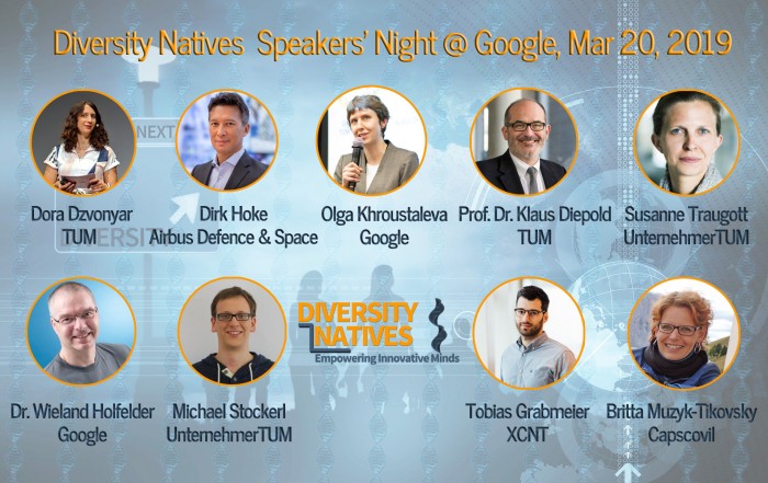Diversity Natives Speakers' Night at Google IsarValley on Mar 20, 2019